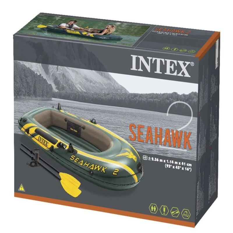 BATEAU GONFLABLE INTEX SEAHAWK 2 + 2 RAMES + GONFLEUR 3 BATEAU GONFLABLE INTEX SEAHAWK 2 + 2 RAMES + GONFLEUR – Image 3