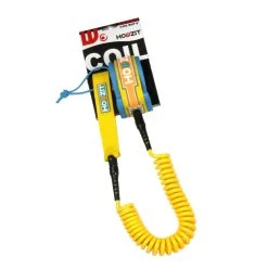 LEASH DE SUP HOWZIT COIL JAUNE/BLEU 9' -Aqua Gear Soldes leash de sup howzit coil jaune bleu 9 1 6