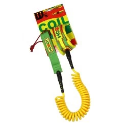 LEASH DE SUP HOWZIT COIL RASTA 9' 11 LEASH DE SUP HOWZIT COIL RASTA 9' -Aqua Gear Soldes leash de sup howzit coil rasta 9 1 4