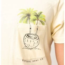 Rip Curl T-SHIRT RIPCURL IN DA POCKET TEE JAUNE CLAIR -Aqua Gear Soldes t shirt ripcurl in da pocket tee jaune clair 3